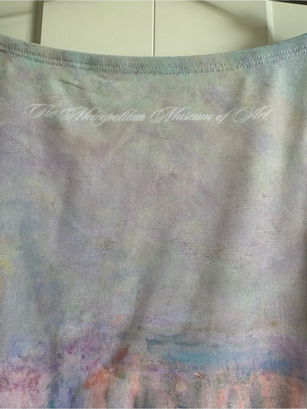 The Met x Pacsun Claude Monet Off-The-Shoulder Long Sleeve Cropped Top XS - Picture 3 of 4